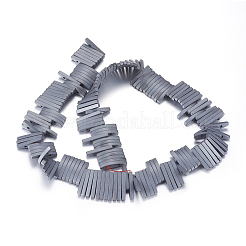 Non-magnetic Synthetic Hematite Pendants Strands&nbsp;G-P338-06B-18x2.5mm