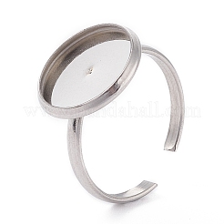 Non-Tarnish 304 Stainless Steel Cuff Rings Components&nbsp;STAS-F274-04C