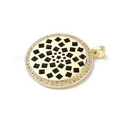 Brass Micro Pave Cubic Zirconia Resin Pendants&nbsp;KK-L239-047G-A