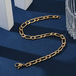 Ion Plating(IP) 304 Stainless Steel Figaro Chain Bracelets&nbsp;BJEW-L637-04A-G