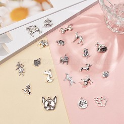 Tibetan Style Alloy Puppy Pendants&nbsp;TIBEP-SC0001-66AS