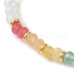 Chakra Opalite & Dyed Natural Malaysia Jade Beads Stretch Bracelets for Women&nbsp;BJEW-JB13049