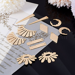 12Pcs 6 Styles Rack Plating Brass Pendants&nbsp;KK-TA0001-56