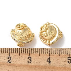 Brass Micro Pave Clear Cubic Zirconia Pendants&nbsp;KK-Q031-22G