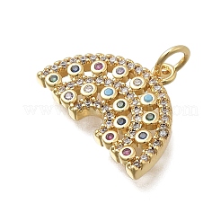 Brass Micro Pave Cubic Zirconia Pendants&nbsp;KK-D431-013G