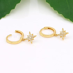 Elegant S925 Silver Star Earrings with Micro Inlaid Zirconia&nbsp;DE4075-1