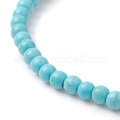 4Pcs 4 Style Dyed Synthetic Turquoise Starfish & Turtle Beaded Stretch Bracelets Set for Women&nbsp;BJEW-JB09338