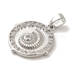 Rack Plating Brass Micro Pave Cubic Zirconia Pendant&nbsp;KK-U027-15P