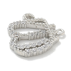 Rack Plating Brass Micro Pave Cubic Zirconia Pendants&nbsp;KK-L224-053P