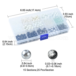 375Pcs 15 Style Imitation Jade & Pearl & Baking Paint Glass Beads&nbsp;GLAA-FS0001-34