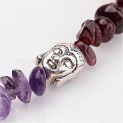 Chakra Natural Gemstone Beaded Stretch Bracelets&nbsp;BJEW-JB02324-02