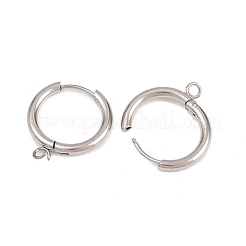 316 Stainless Steel Huggie Hoop Earring Findings&nbsp;EJEW-B158-01D-P