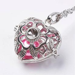 Brass Prayer Box Pendant Necklaces&nbsp;NJEW-JN01862