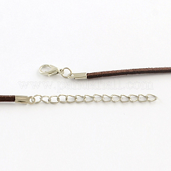 2mm Faux Suede Cord Necklace Making with Iron Chains & Lobster Claw Clasps&nbsp;NCOR-R029-02