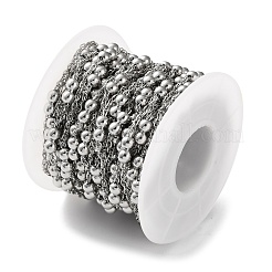 304 Stainless Steel Cable Chains with Beads&nbsp;CHS-F020-08P