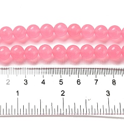 Dyed Natural White Jade Round Bead Strands&nbsp;G-J285-04