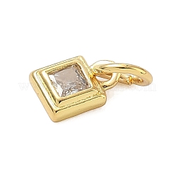 Brass Pave Cubic Zirconia Pendants&nbsp;KK-K368-13G-04