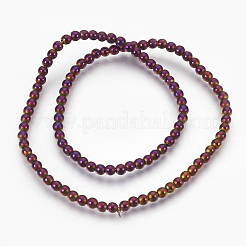 Electroplate Non-Magnetic Synthetic Hematite Beads Strands&nbsp;G-F585-C03-4mm