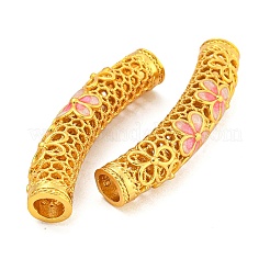 Rack Plating Brass Enamel Tube Beads&nbsp;KK-Z054-01G