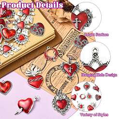 36Pcs 9 Styles Alloy Enamel Pendants&nbsp;FIND-CJ0005-48