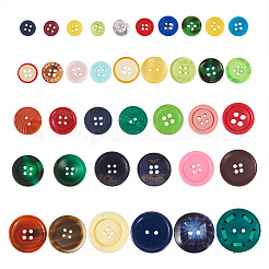 Flat Round Resin Buttons&nbsp;BUTT-TAC0017-01A