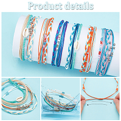 6 Sets 6 Style Natural Shell Braided Bead Bracelets Set&nbsp;BJEW-PH0004-18