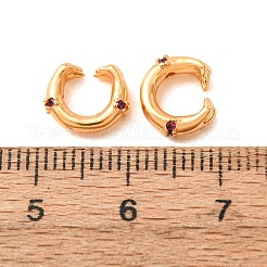 Brass Micro Pave Violet Cubic Zirconia Clasps&nbsp;KK-CBA25B2-05G