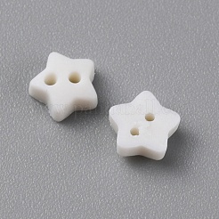 2-Hole Frosted Mini Resin Buttons&nbsp;BUTT-WH0020-28A