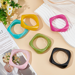 6Pcs 6 Colors Acrylic Bangles for Women&nbsp;BJEW-ME0001-03A