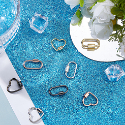 8Pcs 2 Styles 4 Colors Alloy Screw Carabiner Lock Charms&nbsp;FIND-DC0008-31B