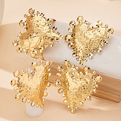 Big Heart Alloy Cuff Bangles & Cuff Rings & Stud Earrings Sets&nbsp;FS-WG6E35F-01