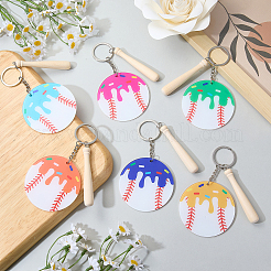 6Pcs 6 Colors Acrylic Keychains&nbsp;KEYC-SZ0001-31