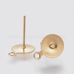 Ion Plating(IP) 304 Stainless Steel Stud Earring Findings&nbsp;STAS-K184-04-01G