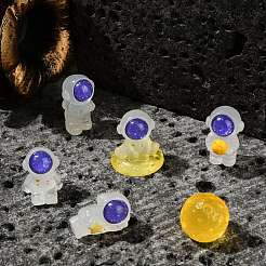 30Pcs 6 Styles Aether Theme Luminous Resin Moon & Astronaut Sculpture Display Decorations&nbsp;DJEW-CJ0001-36