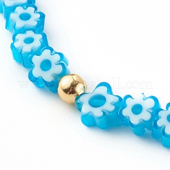 Valentine's Day Handmade Millefiori Glass Beaded Stretch Bracelets&nbsp;BJEW-JB06213