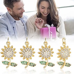 10Pcs Brass Micro Pave Cubic Zirconia Pendants&nbsp;KK-BBC0020-63