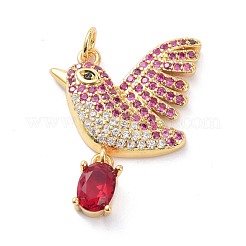 Real 18K Gold Plated Brass Micro Pave Cubic Zirconia Pendants&nbsp;KK-D004-27G