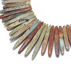 Natural Aqua Terra Jasper Graduated Beads Strands&nbsp;G-F604-07