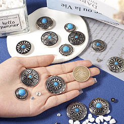 11 Style Flat Round Alloy Enamel Coin Screwback Rivets&nbsp;FIND-TA0003-97