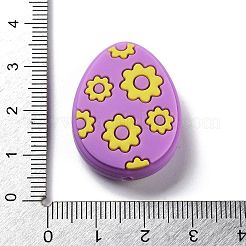 Easter Egg with Flower Silicone Beads&nbsp;SIL-R014-06C