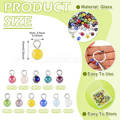 110Pcs 11 Style Glass Pendants&nbsp;PALLOY-TAC0305