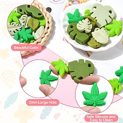 16Pcs 8 Style Leaf Silicone Beads&nbsp;SIL-CJ0001-73