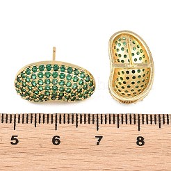 Brass Micro Pave Cubic Zirconia Stud Earrings&nbsp;EJEW-K324-09G-03