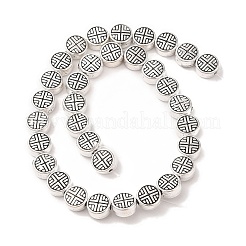 Tibetan Style Flat Round Alloy Bead Strands&nbsp;TIBEB-O007-09-NR