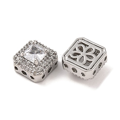 Brass Micro Pave Clear Cubic Zirconia Beads&nbsp;KK-S389-29P