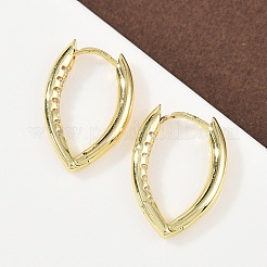 Brass Micro Pave Clear Cubic Zirconia Horse Eye Hoop Earrings&nbsp;EJEW-G446-04B-G