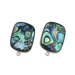304 Stainless Steel Pave Natural Paua Shell Stud Earring Findings&nbsp;STAS-Z125-08P