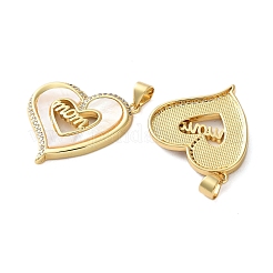 Brass Micro Pave Cubic Zirconia Pendants&nbsp;KK-U070-04C-G