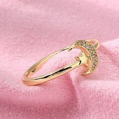 Adjustable Brass Micro Pave Clear Cubic Zirconia Cuff Rings&nbsp;ZIRC-Z002-09G
