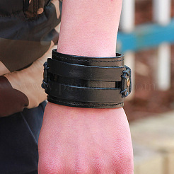 Cowhide Cord Wide Cord Bracelets&nbsp;BJEW-P0001-11B